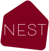 Logo NEST - bordeauxrood